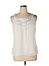 White House Black Market 100% Polyester White Sleeveless Blouse Size 14 - photo 1