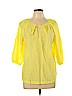 Ann Taylor LOFT 100% Cotton Yellow 3/4 Sleeve Blouse Size L - photo 1