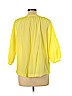 Ann Taylor LOFT 100% Cotton Yellow 3/4 Sleeve Blouse Size L - photo 2