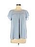 Maeve 100% Polyester Blue Short Sleeve Blouse Size 8 - photo 1