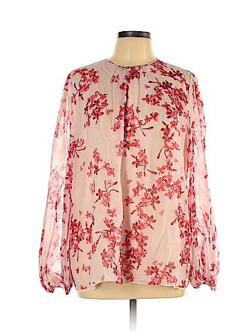 Giambattista Valli Long Sleeve Silk Top (view 1)