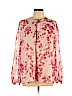 Giambattista Valli 100% Silk Pink Long Sleeve Silk Top Size EU (IT) 46 / US 10 - photo 1