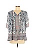 Knox Rose 100% Polyester Blue Short Sleeve Blouse Size XXL - photo 1