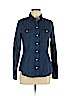 Ann Taylor LOFT 100% Cotton Blue Long Sleeve Button-Down Shirt Size M - photo 1