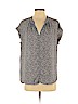 Pleione 100% Polyester Gray Short Sleeve Blouse Size XS - photo 1