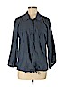 Ann Taylor LOFT Outlet 100% Cotton Blue Long Sleeve Button-Down Shirt Size L - photo 1