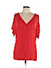 Worthington Red Short Sleeve Top Size L - photo 1