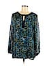 Susan Graver Blue Long Sleeve Blouse Size M - photo 1