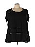 City Chic 100% Polyester Black Short Sleeve Blouse Size 24 Plus (XXL) - photo 1