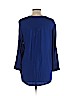 Khakis & Co 100% Rayon Blue Long Sleeve Blouse Size L - photo 2