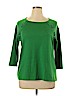 Sharagano 100% Polyester Green 3/4 Sleeve Top Size XL - photo 1