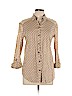 Love on Tap 100% Cotton Tan Long Sleeve Button-Down Shirt Size L - photo 1
