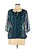 Express 100% Polyester Blue 3/4 Sleeve Blouse Size M - photo 1