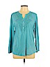 Style&Co 100% Cotton Blue 3/4 Sleeve Blouse Size L - photo 1
