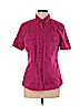New York & Company Pink Short Sleeve Button-Down Shirt Size L - photo 1