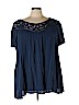 SONOMA life + style 100% Rayon Blue Short Sleeve Blouse Size 3X - photo 1