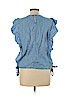 Ann Taylor LOFT Outlet 100% Lyocell Blue Short Sleeve Blouse Size L - photo 2