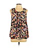 Under Skies 100% Polyester Orange Sleeveless Blouse Size L - photo 1