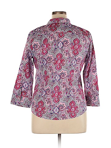 Talbots 3/4 Sleeve Button-Down Shirt (view 2)