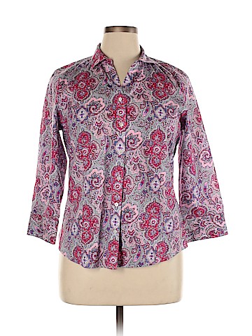 Talbots 3/4 Sleeve Button-Down Shirt (view 1)