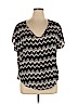 Lush 100% Polyester Black Short Sleeve Blouse Size XL - photo 1