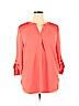 41Hawthorn 100% Polyester Orange Long Sleeve Blouse Size XL - photo 1