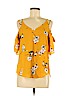 Sienna Sky 100% Polyester Yellow Short Sleeve Blouse Size M - photo 1