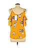 Sienna Sky 100% Polyester Yellow Short Sleeve Blouse Size M - photo 2