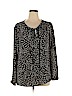 MICHAEL Michael Kors 100% Polyester Black 3/4 Sleeve Blouse Size XL - photo 1