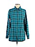 FourSquare 100% Polyester Blue Long Sleeve Button-Down Shirt Size M - photo 1