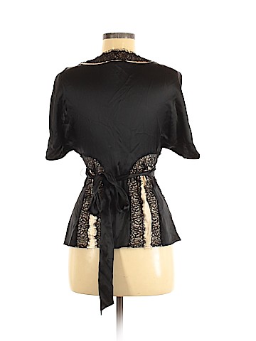 BCBGMAXAZRIA Short Sleeve Silk Top (view 2)