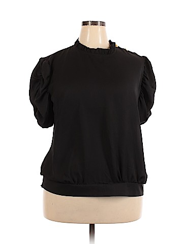 New York & Company Short Sleeve Blouse (view 1)