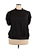 New York & Company 100% Polyester Black Short Sleeve Blouse Size XXL - photo 1
