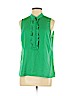 J. Crew Factory Store 100% Polyester Green Sleeveless Blouse Size 8 - photo 1