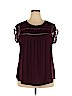 Daniel Rainn 100% Polyester Burgundy Short Sleeve Blouse Size XXL - photo 1