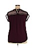 Daniel Rainn 100% Polyester Burgundy Short Sleeve Blouse Size XXL - photo 2