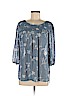LC Lauren Conrad 100% Polyester Blue 3/4 Sleeve Blouse Size M - photo 1