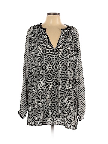 Tolani Long Sleeve Silk Top (view 1)