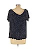 Elle Blue Short Sleeve Blouse Size L - photo 2