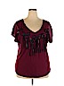 Lane Bryant 100% Cotton Burgundy Short Sleeve Top Size 18 - 20 Plus - photo 1
