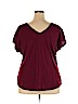Lane Bryant 100% Cotton Burgundy Short Sleeve Top Size 18 - 20 Plus - photo 2
