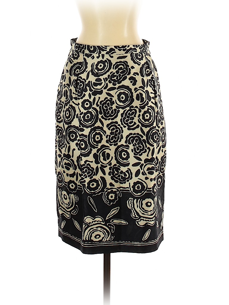 Max Mara 100% Silk Tan Silk Skirt Size 4 - photo 1