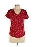 Ann Taylor LOFT Outlet 100% Cotton Red Short Sleeve T-Shirt Size L - photo 1