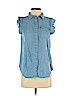 Who What Wear 100% Lyocell Blue Short Sleeve Blouse Size S - photo 1