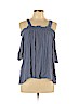 Passport 100% Rayon Blue Short Sleeve Top Size L - photo 1