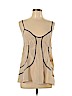 Silence and Noise 100% Silk Tan Sleeveless Silk Top Size L - photo 1