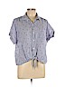 Beach Lunch Lounge 100% Cotton Blue Short Sleeve Button-Down Shirt Size L - photo 1
