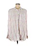 Free People 100% Linen Pink Long Sleeve Button-Down Shirt Size M - photo 1