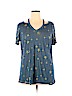 Lane Bryant 100% Cotton Blue Short Sleeve T-Shirt Size 14 - 16 Plus - photo 1