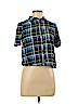 Love Notes 100% Rayon Blue Short Sleeve Button-Down Shirt Size M - photo 1